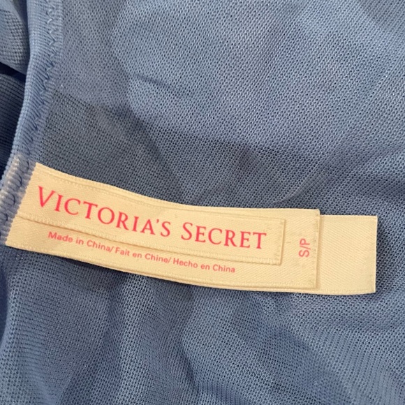 victoria's secret | vintage blue mesh bow frilly cami slip mini dress - Picture 4 of 4